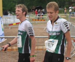 Jacob och Lukas var mycket trötta efter sin spurtuppgörelse